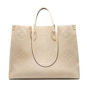 ❌ SOLD ❌ Louis Vuitton Empreinte Monogram Giant Onthego GM Creme Leather Tote
